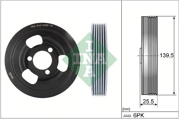 Belt Pulley, crankshaft INA 544 0096 10