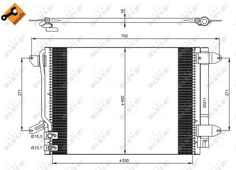 Condenser, air conditioning NRF 350028