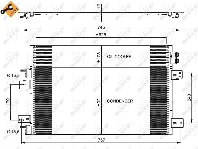 Kondenzator, klimatska naprava NRF 350031