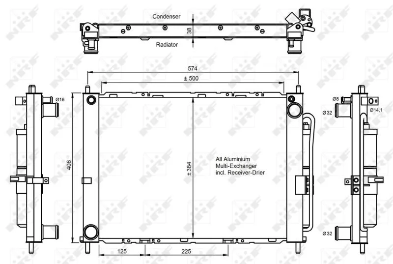 Condenser, air conditioning NRF 350068
