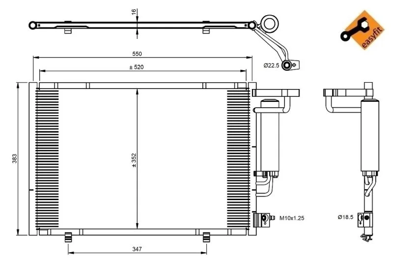 Condenser, air conditioning NRF 350395