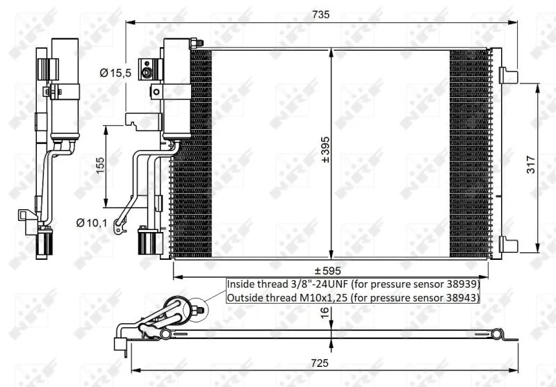 Condenser, air conditioning NRF 35975