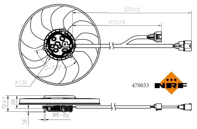 Ventilator, hlajenje motorja NRF 470033