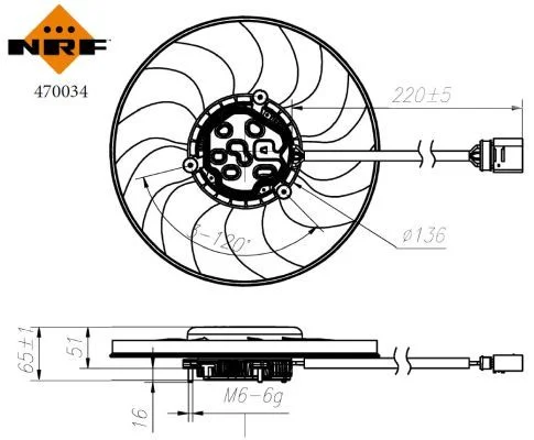 Ventilator, hlajenje motorja NRF 470034