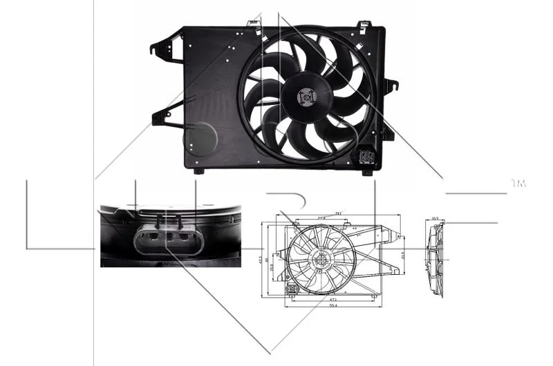 Ventilator, hlajenje motorja NRF 47004
