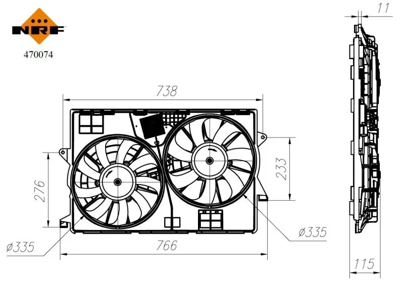Ventilator, hlajenje motorja NRF 470074