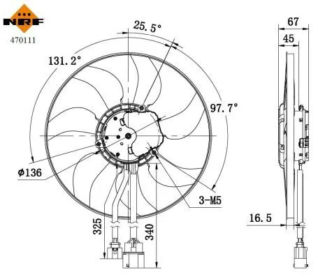 Ventilator, hlajenje motorja NRF 470111