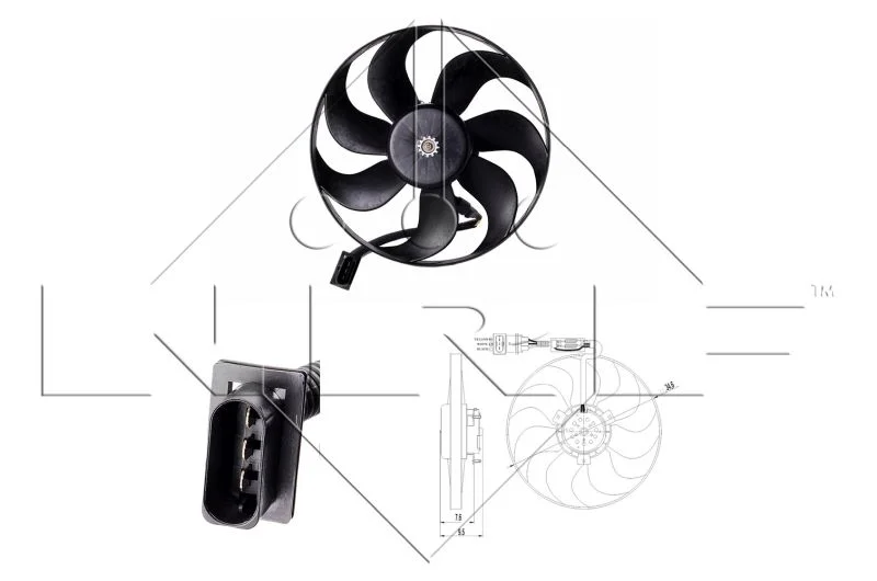 Ventilator, hlajenje motorja NRF 47064
