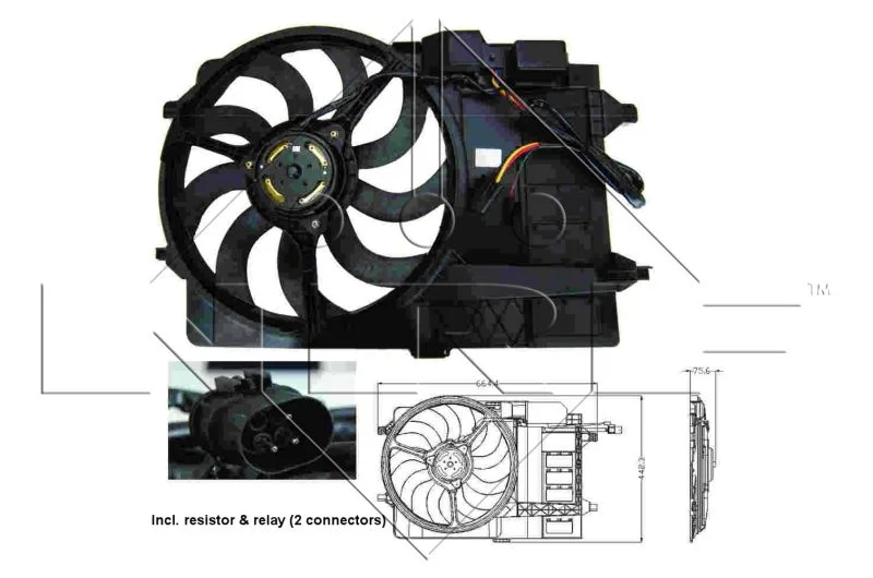 Ventilator, hlajenje motorja NRF 47302