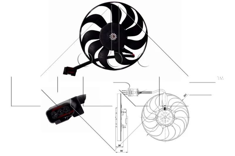 Ventilator, hlajenje motorja NRF 47392