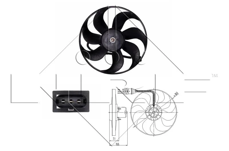 Ventilator, hlajenje motorja NRF 47397