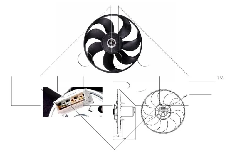 Ventilator, hlajenje motorja NRF 47404
