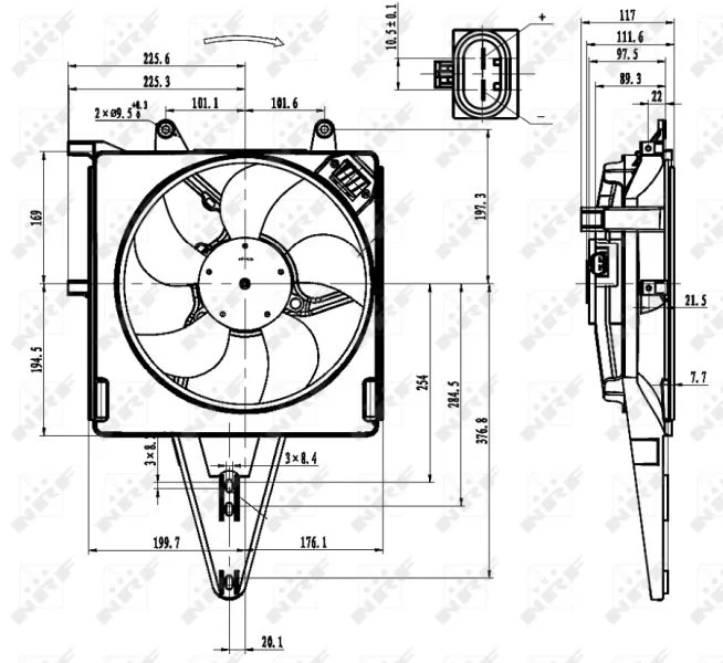 Ventilator, hlajenje motorja NRF 47431