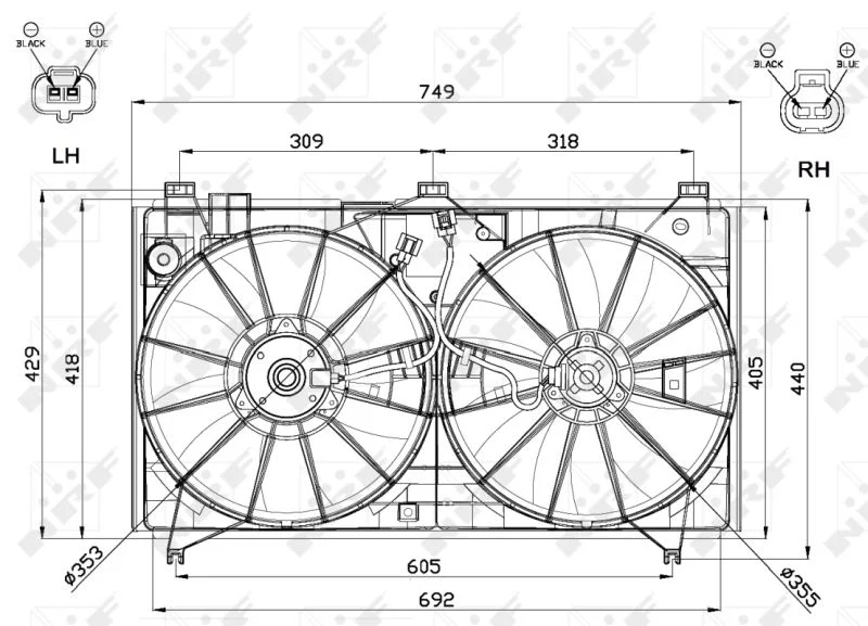 Ventilator, hlajenje motorja NRF 47566