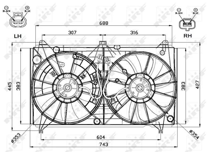 Ventilator, hlajenje motorja NRF 47567