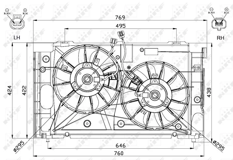 Ventilator, hlajenje motorja NRF 47568