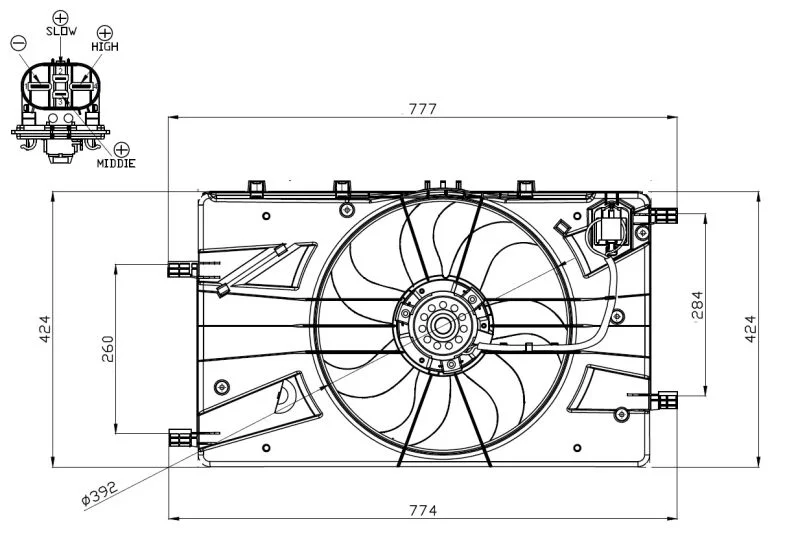 Fan, engine cooling NRF 47878