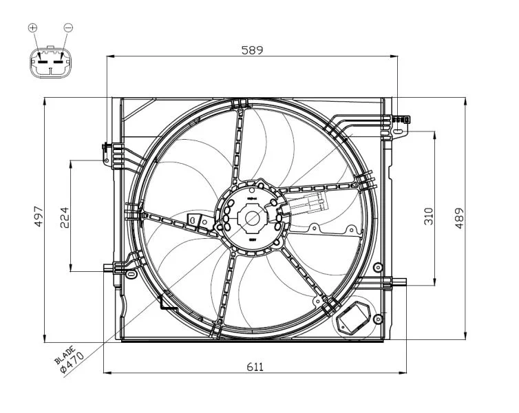 Ventilator, hlajenje motorja NRF 47897