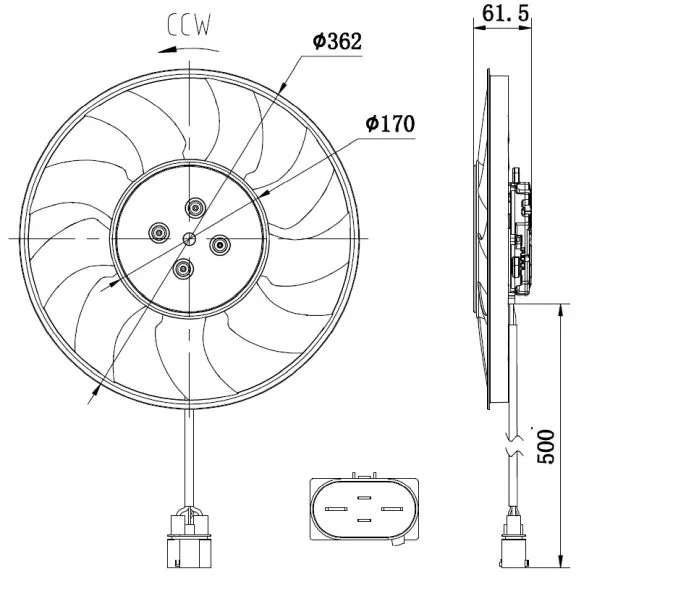 Ventilator, hlajenje motorja NRF 47931