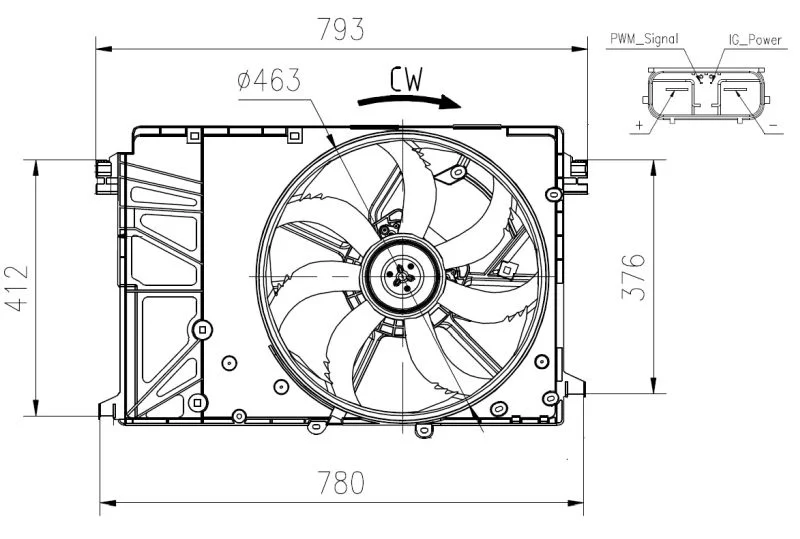 Ventilator, hlajenje motorja NRF 47932