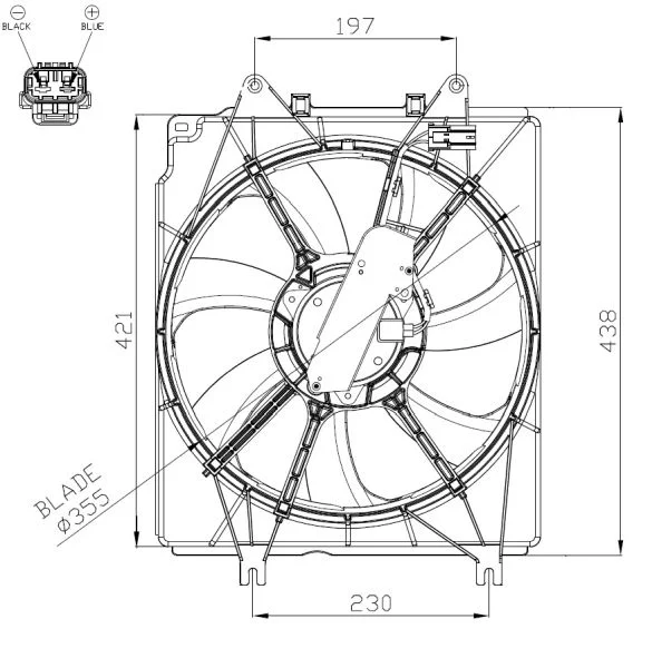 Ventilator, hlajenje motorja NRF 47934