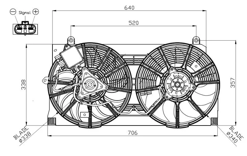 Ventilator, hlajenje motorja NRF 47940