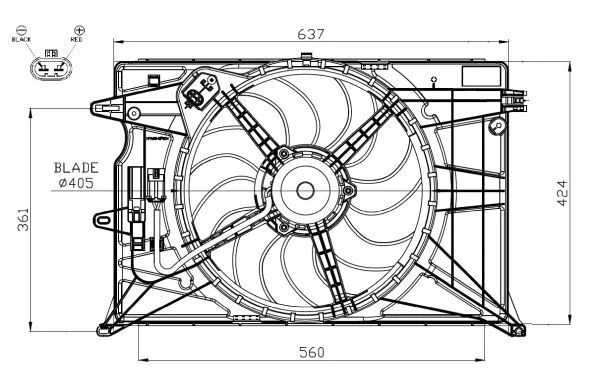 Ventilator, hlajenje motorja NRF 47948