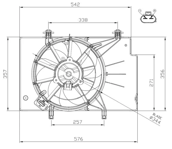 Ventilator, hlajenje motorja NRF 47957