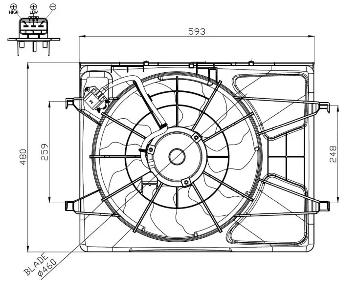 Ventilator, hlajenje motorja NRF 47958