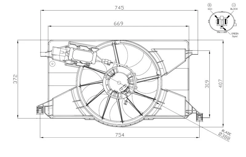 Ventilator, hlajenje motorja NRF 47959