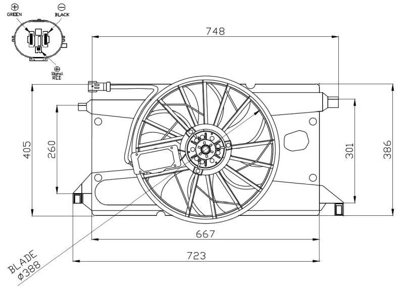 Ventilator, hlajenje motorja NRF 47961