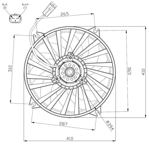 Ventilator, hlajenje motorja NRF 47962