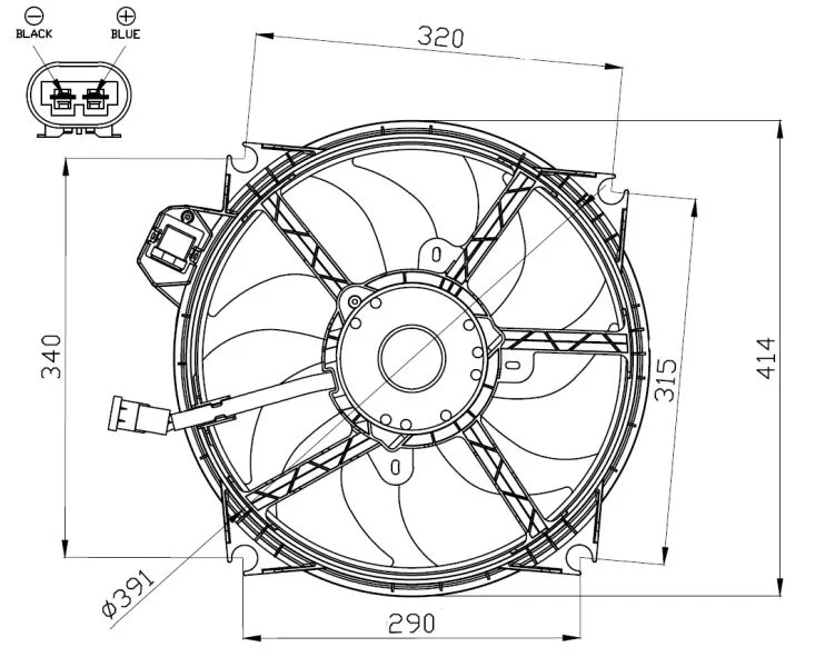 Ventilator, hlajenje motorja NRF 47965