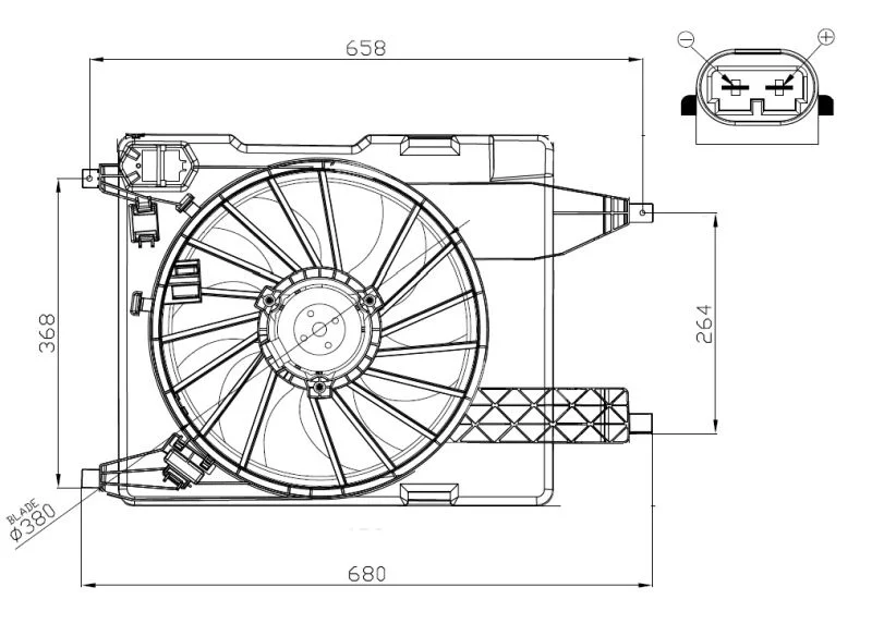 Ventilator, hlajenje motorja NRF 47966