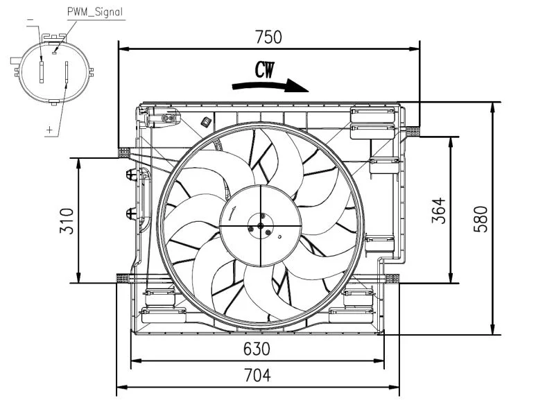 Ventilator, hlajenje motorja NRF 47967
