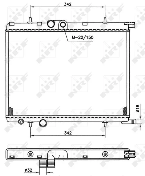 Radiator, engine cooling NRF 519524