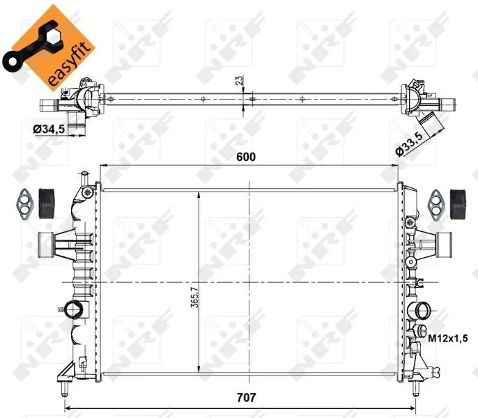 Hladilnik, hlajenje motorja NRF 53000