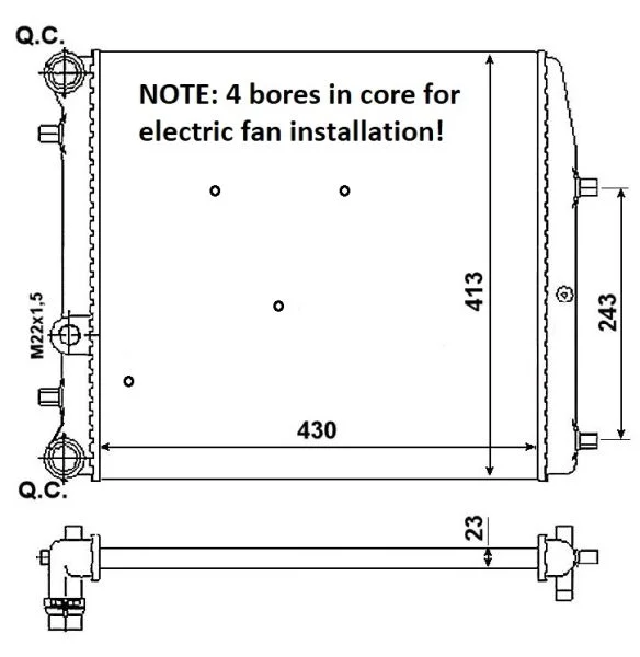 Hladilnik, hlajenje motorja NRF 53021A