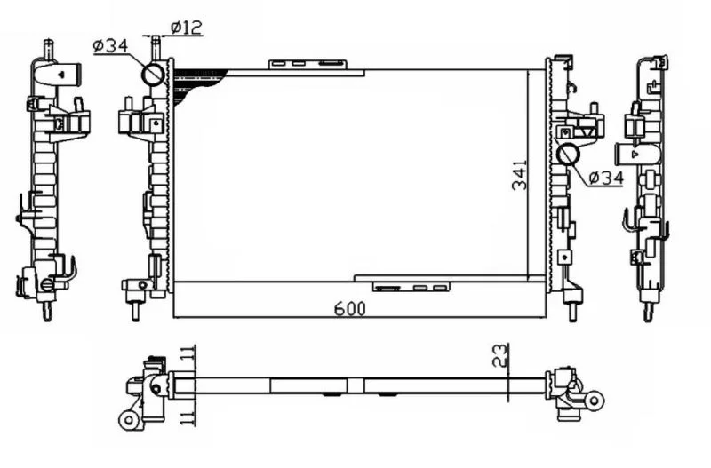 Radiator, engine cooling NRF 54753A
