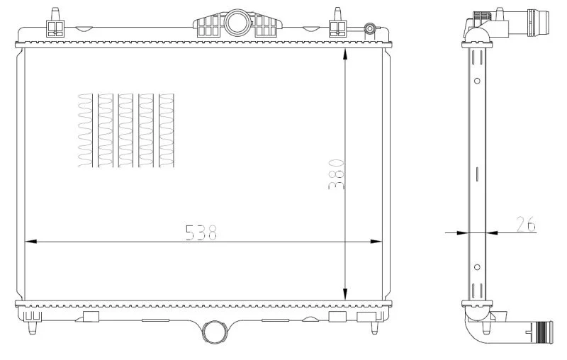 Radiator, engine cooling NRF 550027