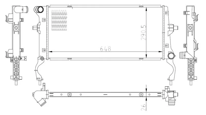 Radiator, engine cooling NRF 550034