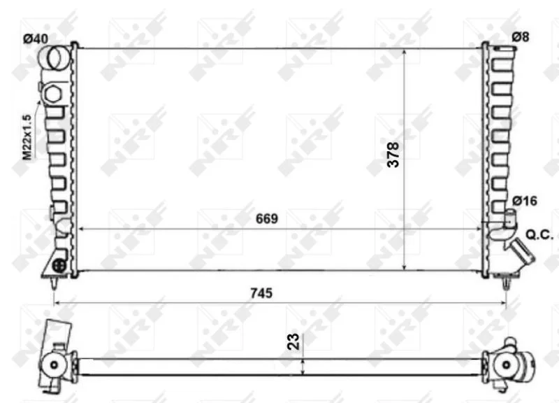 Hladilnik, hlajenje motorja NRF 58189A