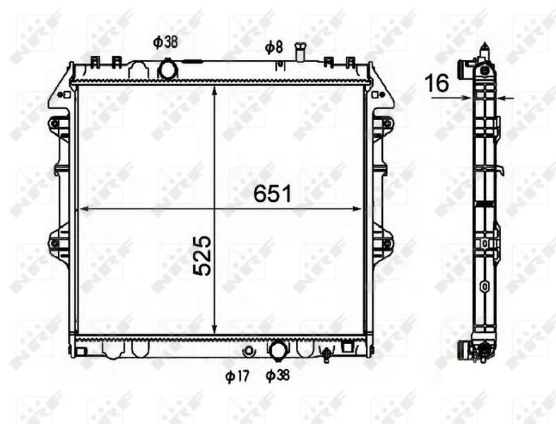 Radiator, engine cooling NRF 58491