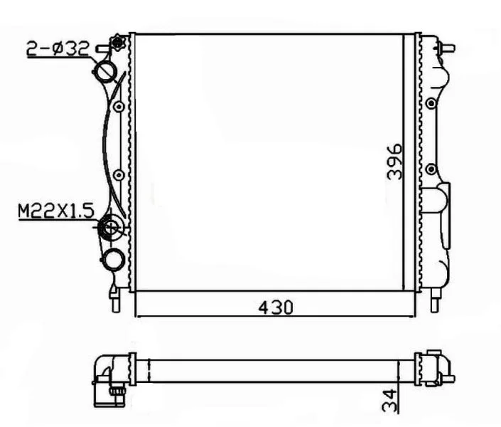 Hladilnik, hlajenje motorja NRF 58934A