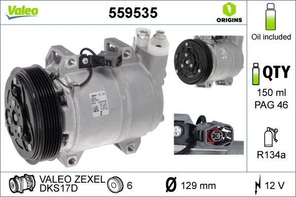 Compressor, air conditioning VALEO 559535