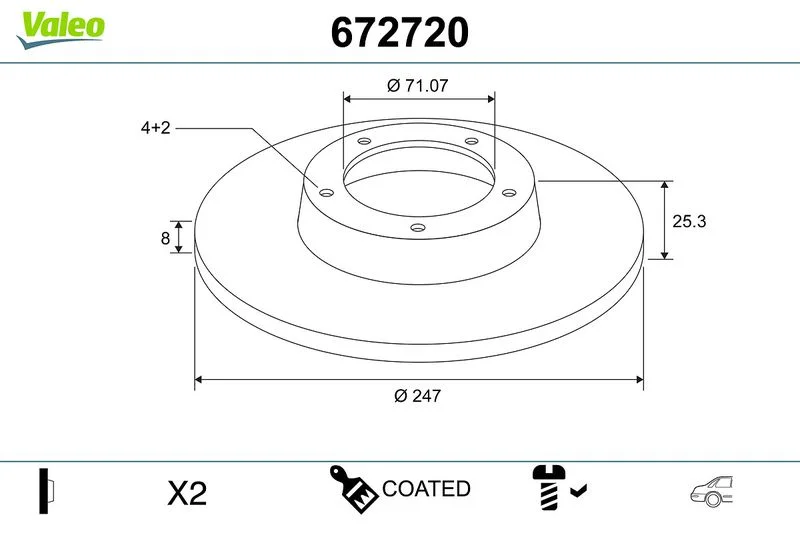 Brake Disc VALEO 672720