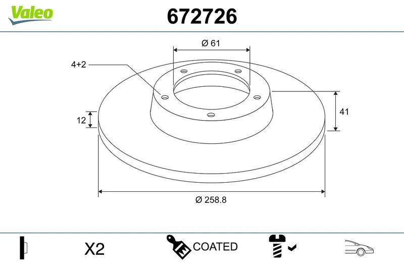 Brake Disc VALEO 672726
