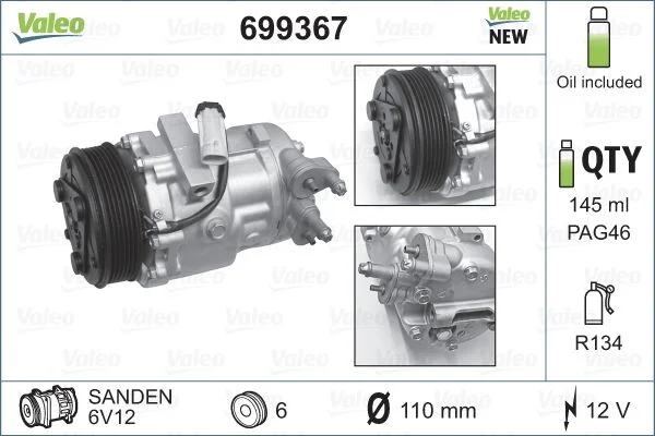 Compressor, air conditioning VALEO 699367