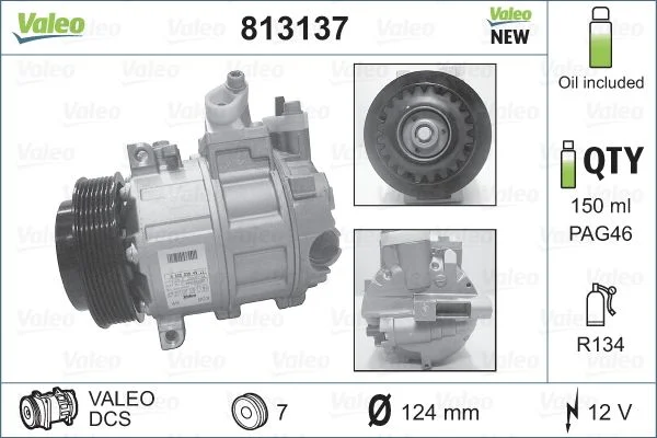 Kompresor, klimatska naprava VALEO 813137
