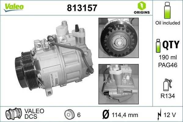 Kompresor, klimatska naprava VALEO 813157